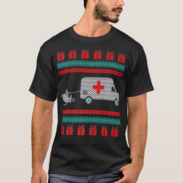 T-shirt Ambulance moche de Noël EMT San (Devant)