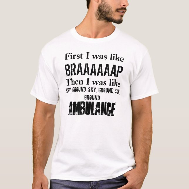 T-shirt Ambulance moulue de ciel (Devant)