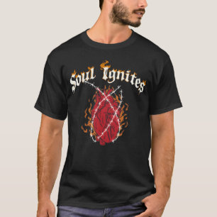 T-shirt Âme allume le cadeau de Rock cœur de feu