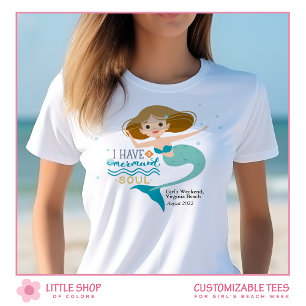 T-shirt Âme de sirène pour filles personnalisées semaine