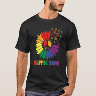 T-shirt Âme Hippie Fleur Symbole de Paix Daisy Pour Hommes