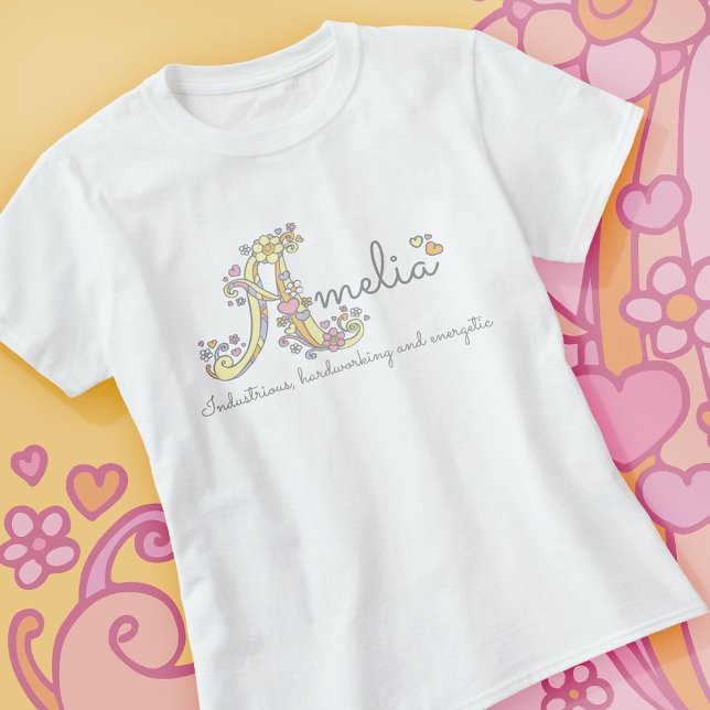 T-shirt Amelia filles nom de coutume décorative significat (Créateur téléchargé)