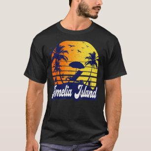 T-shirt Amelia Island Floride Sunset Beach Retro