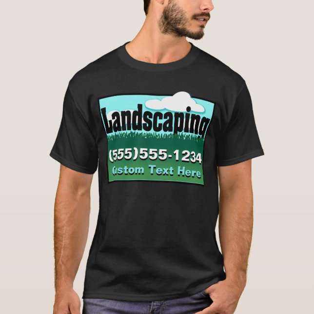 T-shirt Aménagement. Soin de pelouse. Annoncez les (Devant)