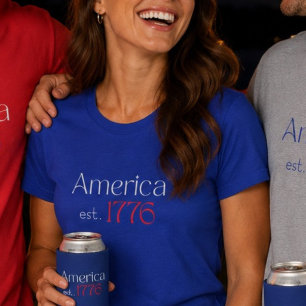 T-shirt America 250 Anniversaire est 1776 Typographie Bleu