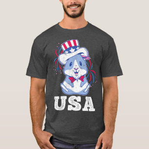 T-shirt America American Guinée Hamster Pig USA 4th Of Jul