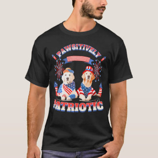 T-shirt America Drapeau Golden Retriever Chien Patriotique