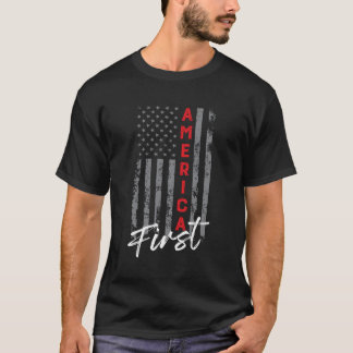 T-shirt America First American Flag Vintage