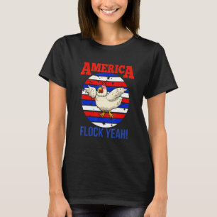 T-shirt America Flock Yeah  Poulet Lunettes de soleil Drap