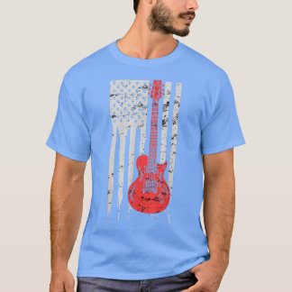 T-shirt America Guitarist Music USA Flag Guitar