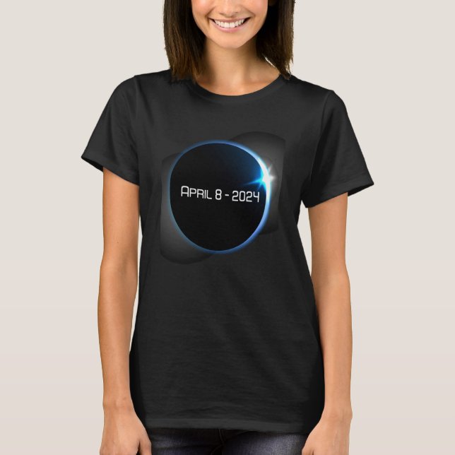 T-shirt America on April 8 2024 astronomical totality ecli (Devant)