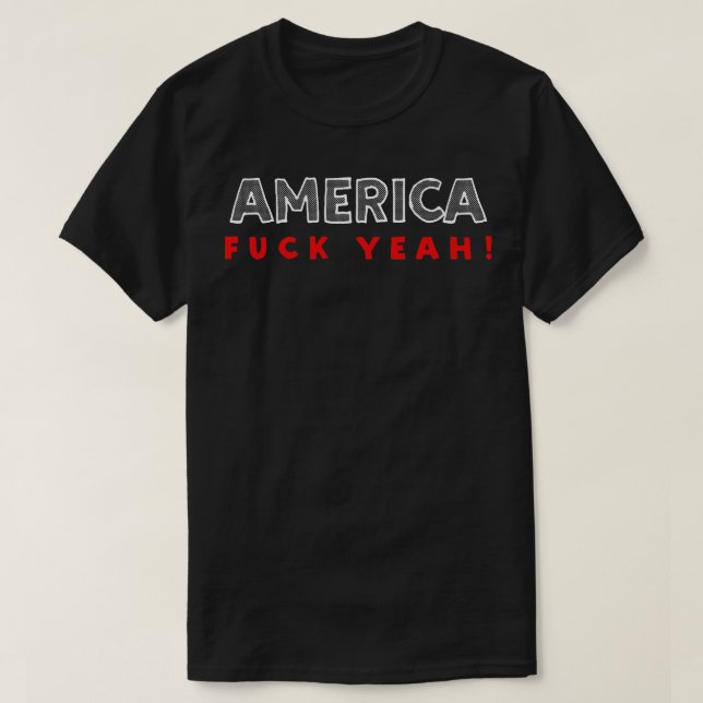 T-shirt AMERICA Ouais Funny USA Pride design typographique (Design devant)