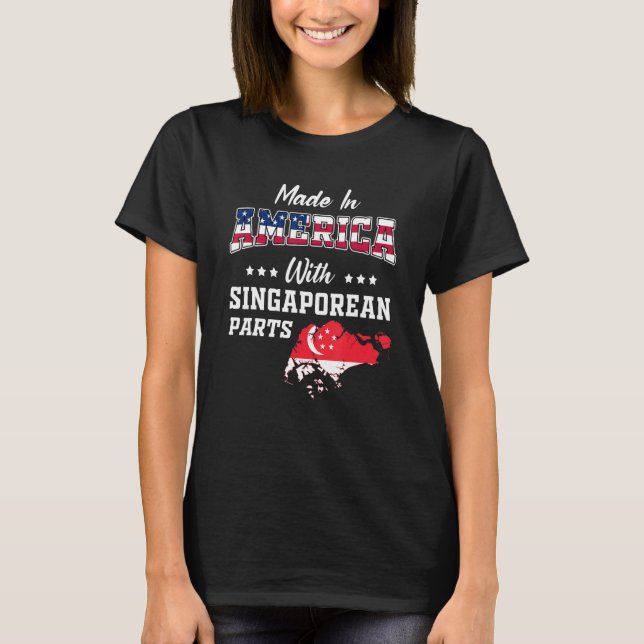T-shirt America Singapour Parties Singapour Carte Drapeau  (Devant)