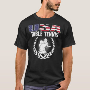 T-shirt America Table Tennis USA Drapeau Ping Pong Support