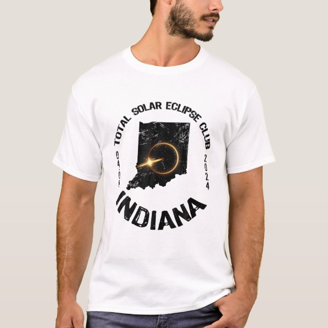 T-shirt America Total Solar Eclipse Indiana 2024 Retro Sta (Devant)