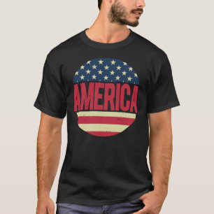 T-shirt America USA Flag Independence Day 4 juillet
