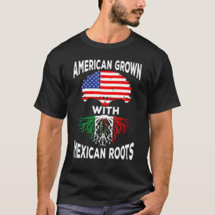 T-shirt Américain Avec Racines Mexicaines Patrimoine Mexiq