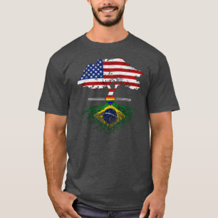 T-shirt Américain Croissant Brésilien Racines Coeur Gay LG