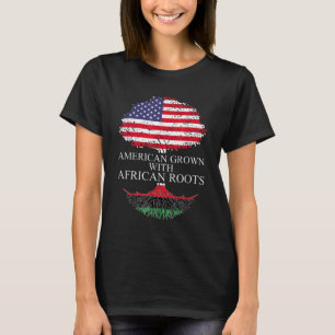 T-shirt Américain Cultivé Avec Des Racines Africaines Noir