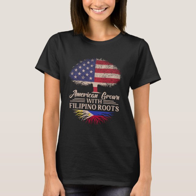 T-shirt Américain Cultivé Avec Des Racines Philippines Moi (Devant)