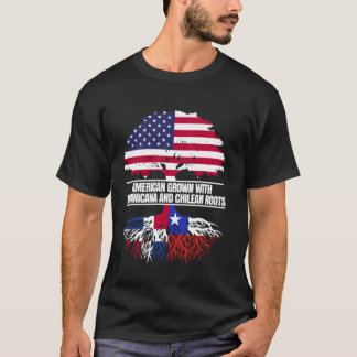 T-shirt Américain cultivé avec drapeau héritage dominicain