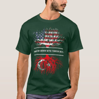 T-shirt Américain Cultivé Avec Racines Turques Turquie Tee