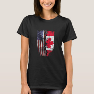 T-shirt Américain cultivé Racines canadiennes Drapeau État