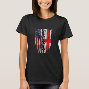 T-shirt Américain cultivé racines lettones drapeau USA Let
