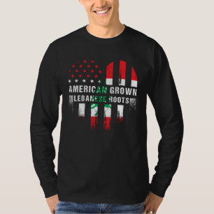 T-shirt Américain cultivé racines libanaises drapeau coeur