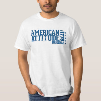 T-shirt américain d'attitude, blanc original