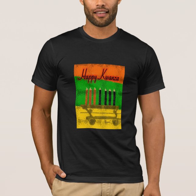 T-shirt américain de base de kwanza heureux (Devant)