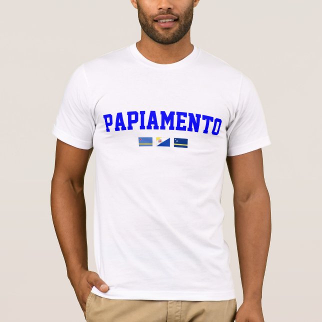 T-shirt Américain de base S - 3XL de Papiamento (Devant)