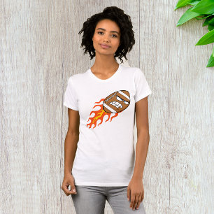 T-Shirt Américain De Football Sur Feu Femme