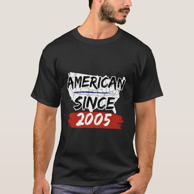 T-shirt Américain depuis 2005 Amérique Carte American (Devant)