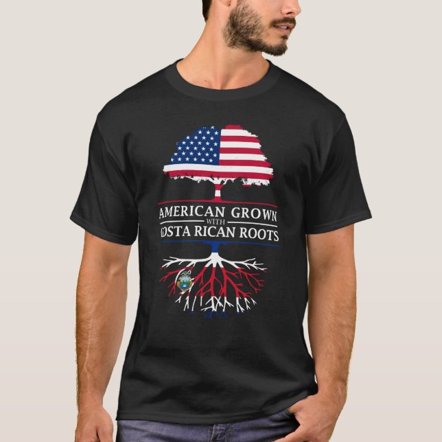 T-shirt Américain développé avec des racines Costa Rica   (Devant)