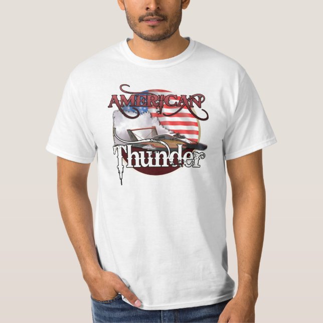 T-shirt américain d'hydroplane de tonnerre (Devant)