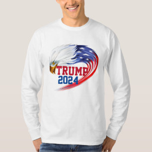 T-shirt américain Eagle Trump 2024 à manches longu