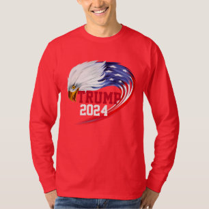 T-shirt américain Eagle Trump 2024 à manches longu