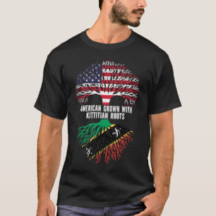 T-shirt Américain grandit avec Kittitian Nevisian Roots US