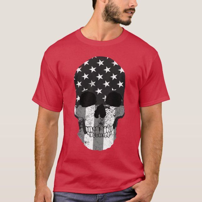 T-Shirt américain, guerrier du crâne (Devant)