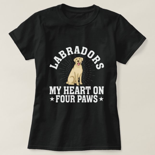 T-shirt Américain Labrador Retriever Propriétaire Black La (Design devant)