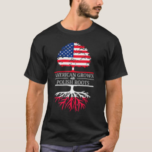 T-shirt Américain Né Avec Des Racines Polonaises Drapeau U
