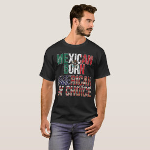 T-shirt Américain né mexicain par le drapeau national bien