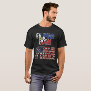 T-shirt Américain né philippin par le drapeau national