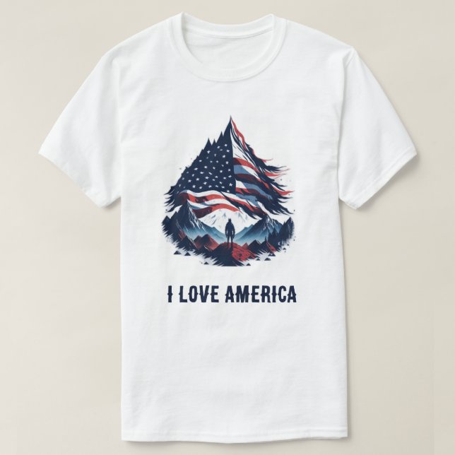 t-shirt américain papier peint drapeau américain (Design devant)