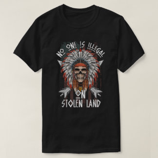T-shirt Américain - Personne N'Est Illégal Sur Des Terres 