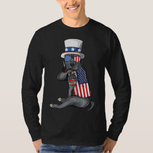 T-shirt Américain Pitbull Chien Merica 4 juillet Américain