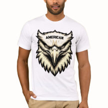 T-shirt américain sur mesure à la tête d'aigle de 