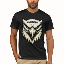 T-shirt américain sur mesure à la tête d'aigle de 