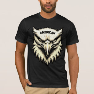 T-shirt américain sur mesure à la tête d'aigle de 